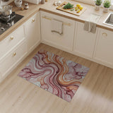 Blush Pink Coral Abstract Flow Area Rug
