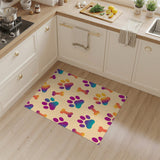 Rainbow Kids Cartoon Rainbow Paw Print Kids Area Rug