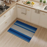 Bold Vertical Blue Striped Area Rug