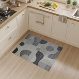 Grey Abstract Modern Grey Geometric Abstract Area Rug
