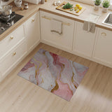 Rose Pink Gold Marble Abstract Area Rug