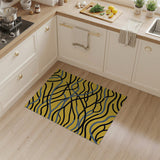 Multi-color and Patterns Vibrant Yellow Wavy Abstract Area Rug