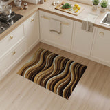 Cascading Waves Brown Tan Abstract Area Rug