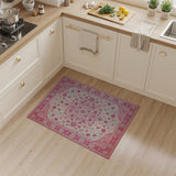 Vibrant Pink Floral Persian Pink Area Rug