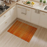 Vibrant Orange Grid Plaid Area Rug