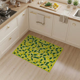 Sunny Lemon Grove Fruit Pattern Yellow Rug