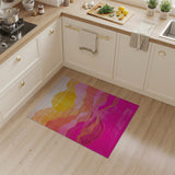 Pink Sunset Mountains Abstract Area Rug