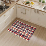 Patriotic Plaid Star Washable Area Rug