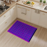 Purple Polka Dot Grid Area Rug