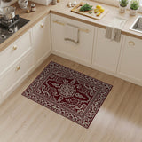 Ornate Maroon Persian Medallion Area Rug