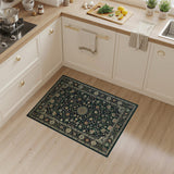 Traditional Persian Green Floral Medallion Rug