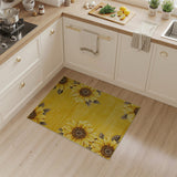Vibrant Sunflower Border Yellow Area Rug