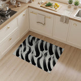 Dynamic Black Brush Stroke Area Rug