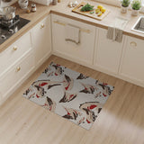 Abstract Fluid Shapes Beige Area Rug