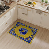 Golden Yellow Persian Floral Medallion Rug