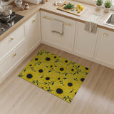 Vibrant Sunflower Yellow Floral Vintage Area Rug