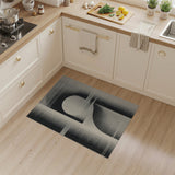 Abstract Black and White Abstract Geometric Black White Area Rug