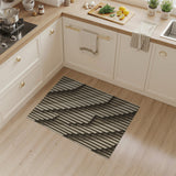 Beige Wavy Stripe Geometric Area Rug