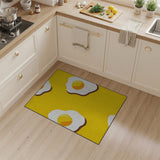Kids Cartoon Sunny Fried Eggs Yellow Area Rug