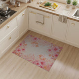 Blush Pink Blush Pink Peony Floral Area Rug