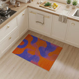 Vibrant Abstract Orange Purple Wave Area Rug