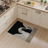 Yin-Yang Black White Cats Area Rug