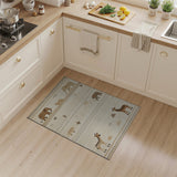 Beige Safari Elephant Giraffe Kids Rug