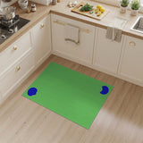 Mint Green Textured Area Rug with Blue Organic Shapes