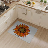 Bold Orange Sunflower Mandala Area Rug