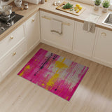 Vibrant Pink Yellow Splatter Abstract Area Rug
