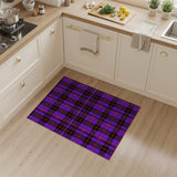 Purple Plaid Area Rug with Black Red Accents