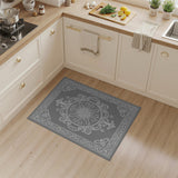 Grey Elegant Grey Ornate Medallion Rug