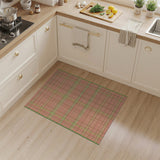 Coral Plaid Check Area Rug