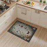 Whimsical Butterfly Garden Floral Rug