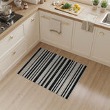 Distressed Vintage Black and White Distressed Black White Striped Area Rug