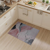 Blush Pink Gold Vein Abstract Area Rug