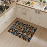 Brown Tan Woven Basket Weave Area Rug