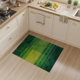 Geometric Modern Emerald Green Geometric Block Area Rug