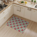 Vintage Red Floral Pattern Area Rug