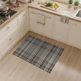 Rustic Farmhouse Plaid Brown Tan Plaid Woven Area Rug