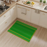 Vibrant Green Yellow Geometric Stripe Area Rug