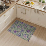 ODIKA Washable Purple Floral Vintage Rug - Non-Slip Low Pile Area Rug
