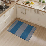 Bold Blue White Striped Woven Area Rug