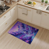 Magical Unicorn Purple Mountain Fantasy Rug