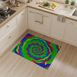 Multi-color and Patterns Hypnotic Multi-Color Spiral Abstract Area Rug