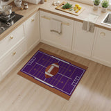 Purple Purple Football Field Area Rug
