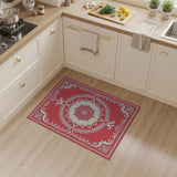 Ornate Red Mandala Floral Area Rug