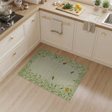 Whimsical Garden Insect Floral Border Rug