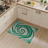 Green Swirl Abstract Abstract Area Area Rug