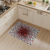 Radiant Red Circle Burst Area Rug